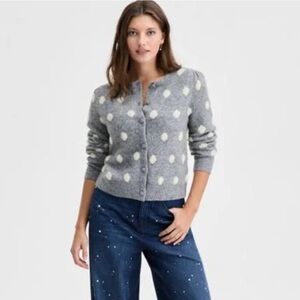 NWOT ON 34th Eyelash Dot Fuzzy Cardigan